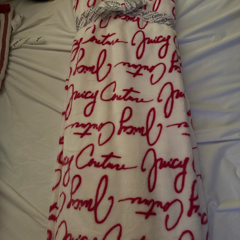 Juicy Couture Redish pink and White Blanket